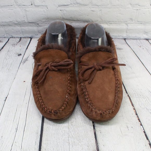 LL BEAN Shearling Lined Moccasins Slippers 11 M - Picture 5 of 8